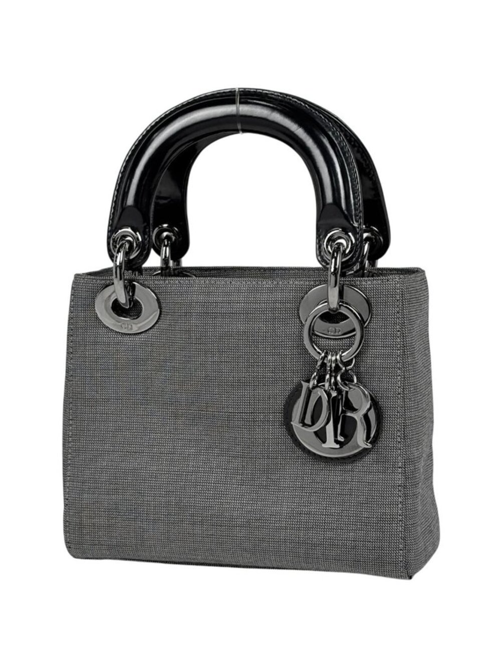 Dior Cannage Handbag Canvas Gray